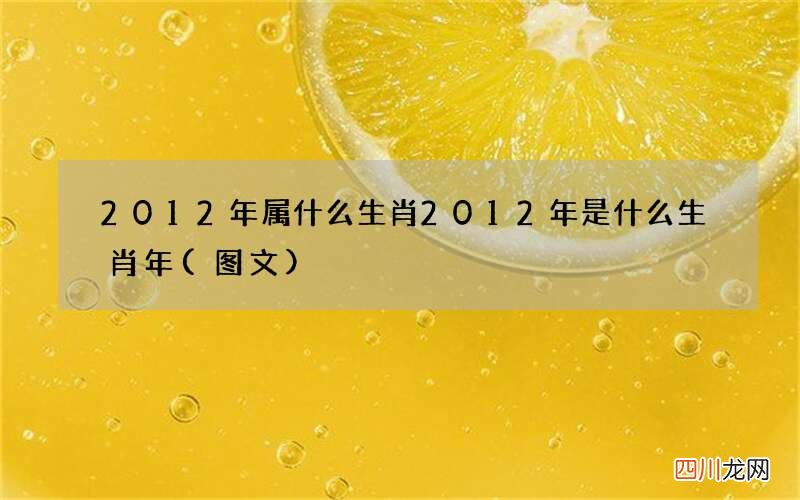 图文 2012年属什么生肖 2012年是什么生肖年