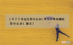 图文 1977年出生是什么命 1977年的属蛇是什么命