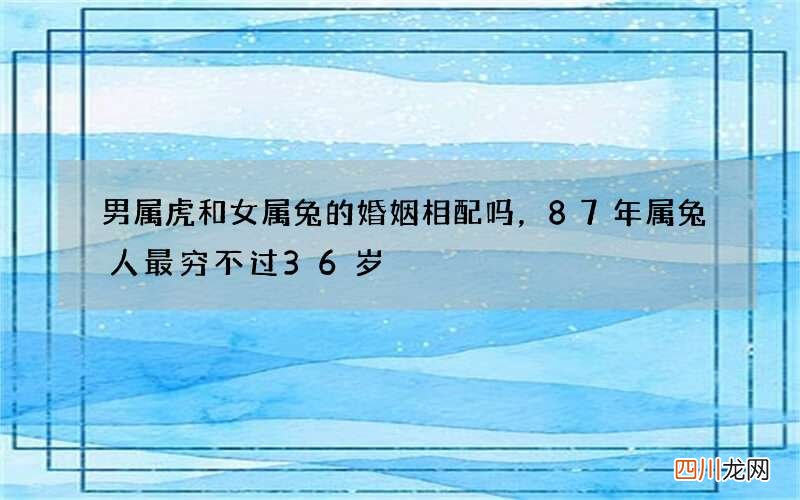 男属虎和女属兔的婚姻相配吗，87年属兔人最穷不过36岁