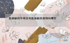 氨基酸的作用 含有氨基酸的食物有哪些