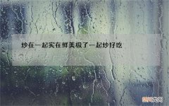 炒在一起实在鲜美极了 一起炒好吃