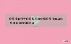 番荔枝的营养价值和药用价值 番荔枝的功效与作用和食用禁忌