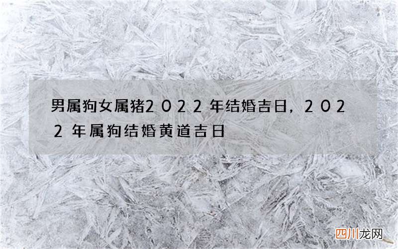 男属狗女属猪2022年结婚吉日，2022年属狗结婚黄道吉日