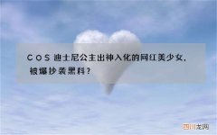 COS迪士尼公主出神入化的网红美少女，被爆抄袭黑料？