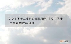 2017十二生肖的旺运月份,2017十二生肖的败运月份