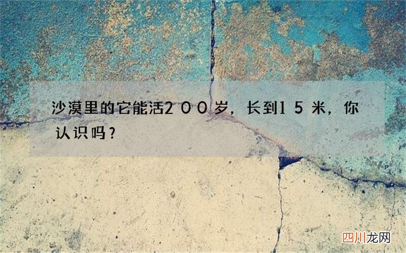 沙漠里的它能活200岁，长到15米，你认识吗？