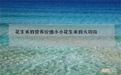 花生米的营养价值 小小花生米的大功效
