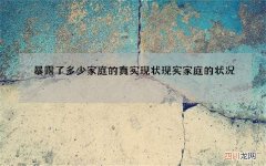暴露了多少家庭的真实现状 现实家庭的状况