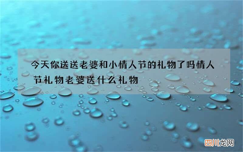 今天你送送老婆和小情人节的礼物了吗 情人节礼物老婆送什么礼物