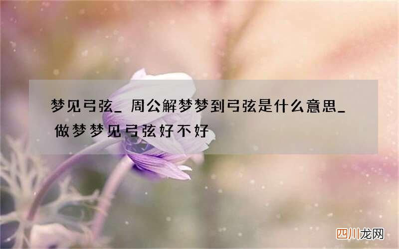 梦见弓弦_周公解梦梦到弓弦是什么意思_做梦梦见弓弦好不好