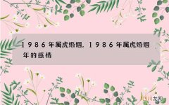1986年属虎婚姻，1986年属虎婚姻年的感情
