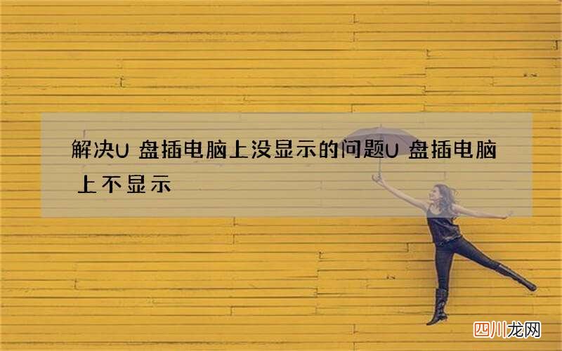 解决U盘插电脑上没显示的问题 U盘插电脑上不显示