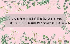 2008年出生的生肖鼠女命2018年运势,2008年属鼠的人女命2018年运程