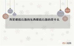 而是眼睛后面的东西 眼睛后面的是什么