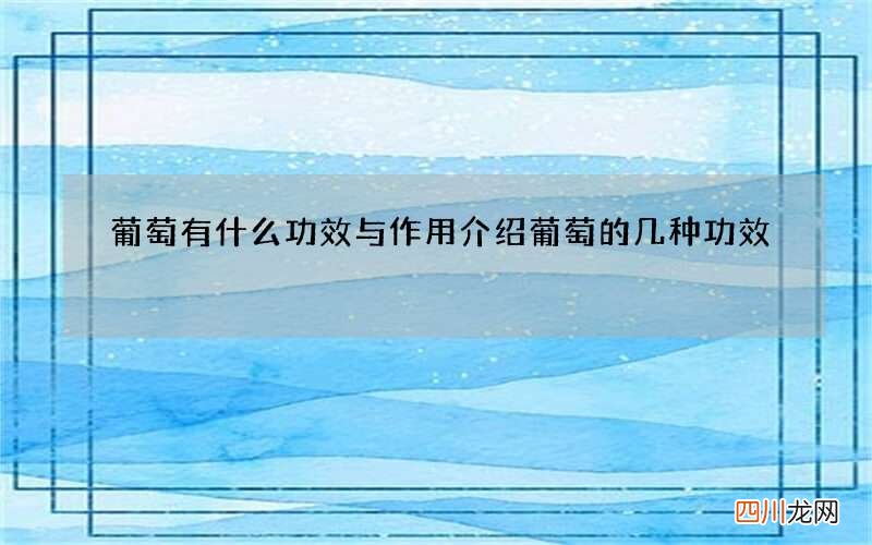 葡萄有什么功效与作用 介绍葡萄的几种功效