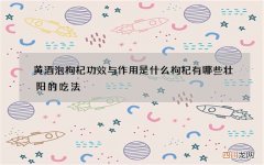 黄酒泡枸杞功效与作用是什么 枸杞有哪些壮阳的吃法