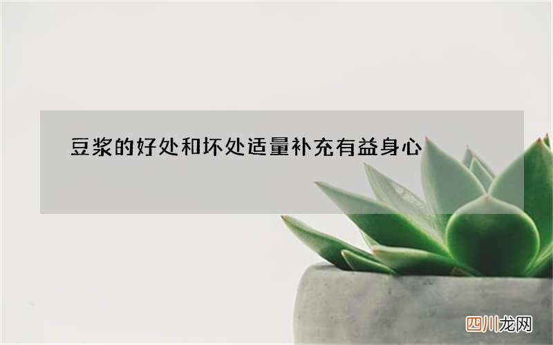 豆浆的好处和坏处 适量补充有益身心