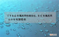 1986年属虎男婚姻命运，86年属虎男士今年婚姻爱情