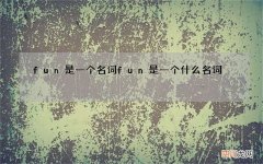 fun是一个名词 fun是一个什么名词