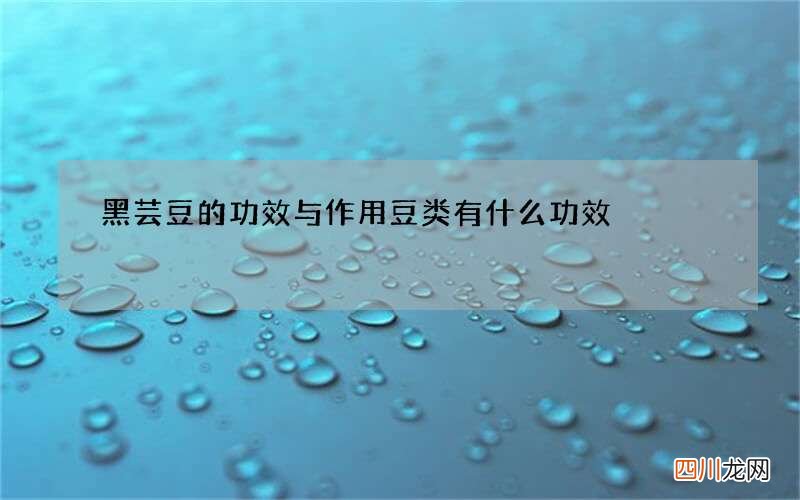黑芸豆的功效与作用 豆类有什么功效