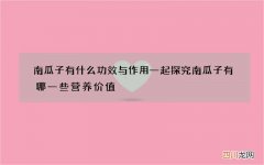 南瓜子有什么功效与作用 一起探究南瓜子有哪一些营养价值