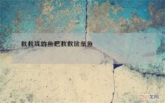 救救我的鱼吧 救救这条鱼