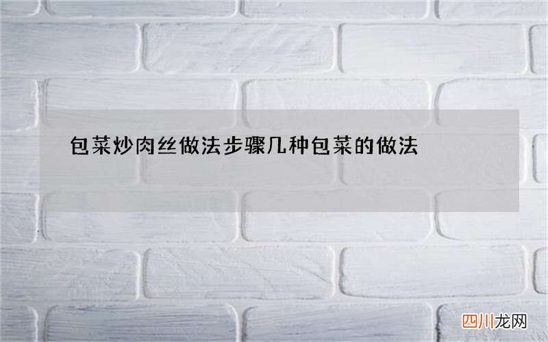 包菜炒肉丝做法步骤 几种包菜的做法