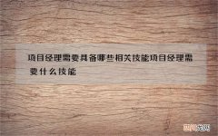项目经理需要具备哪些相关技能 项目经理需要什么技能