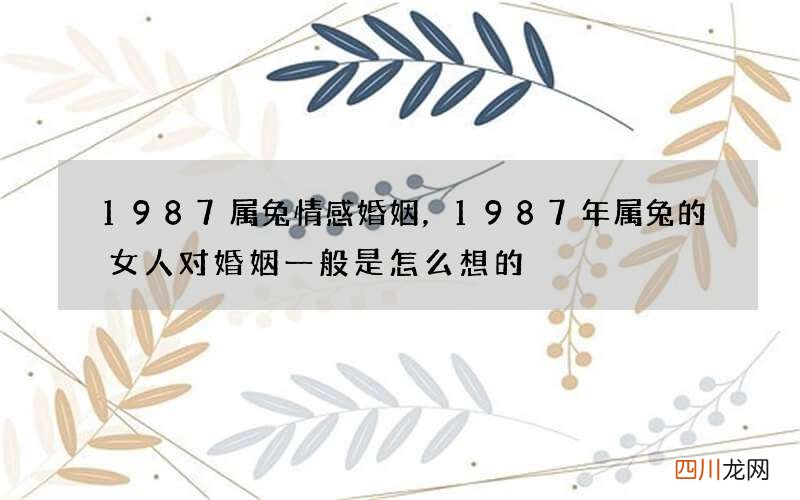 1987属兔情感婚姻，1987年属兔的女人对婚姻一般是怎么想的