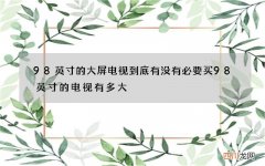 98英寸的大屏电视到底有没有必要买 98英寸的电视有多大