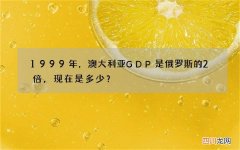 1999年，澳大利亚GDP是俄罗斯的2倍，现在是多少？