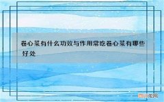 卷心菜有什么功效与作用 常吃卷心菜有哪些好处