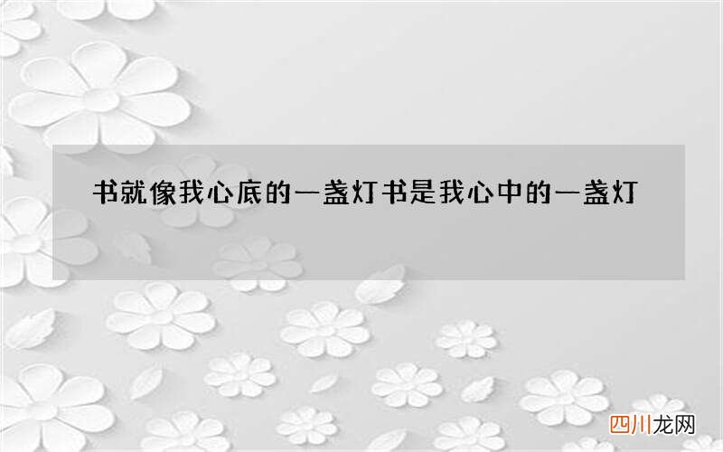 书就像我心底的一盏灯 书是我心中的一盏灯