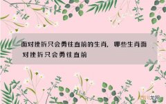 面对挫折只会勇往直前的生肖,哪些生肖面对挫折只会勇往直前