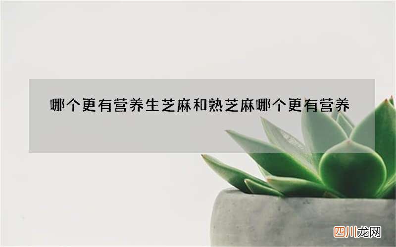 哪个更有营养 生芝麻和熟芝麻哪个更有营养
