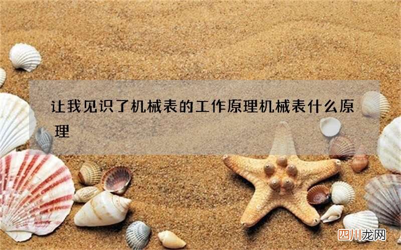 让我见识了机械表的工作原理 机械表什么原理