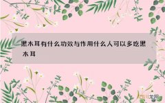 黑木耳有什么功效与作用什么人可以多吃黑木耳