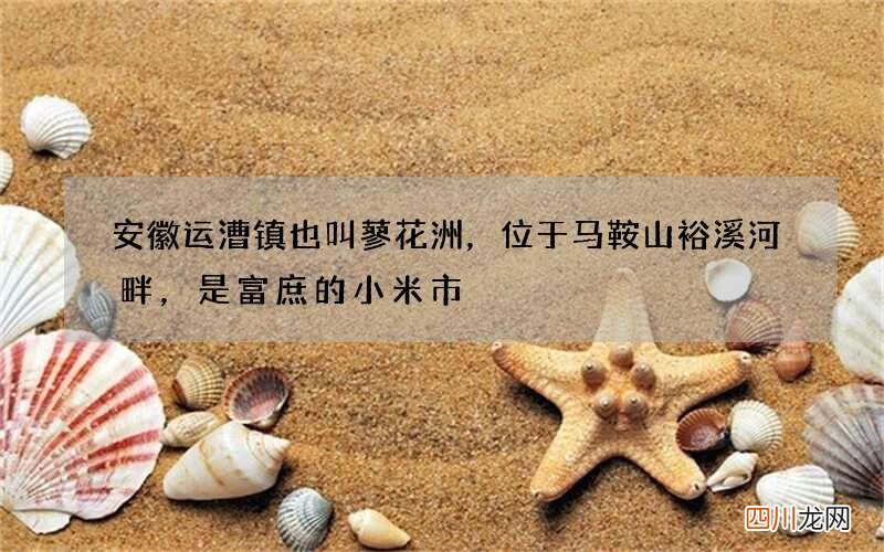 安徽运漕镇也叫蓼花洲，位于马鞍山裕溪河畔，是富庶的小米市