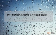 他们被混淆的原因是什么 产生混淆的原因