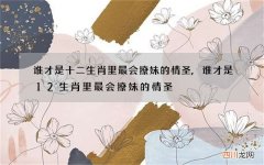 谁才是十二生肖里最会撩妹的情圣,谁才是12生肖里最会撩妹的情圣