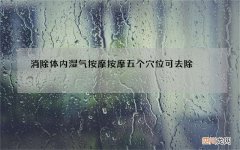 消除体内湿气按摩 按摩五个穴位可去除