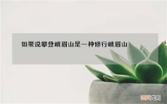 如果说攀登峨眉山是一种修行 峨眉山 修行