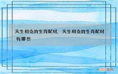天生相克的生肖配对,天生相克的生肖配对有哪些
