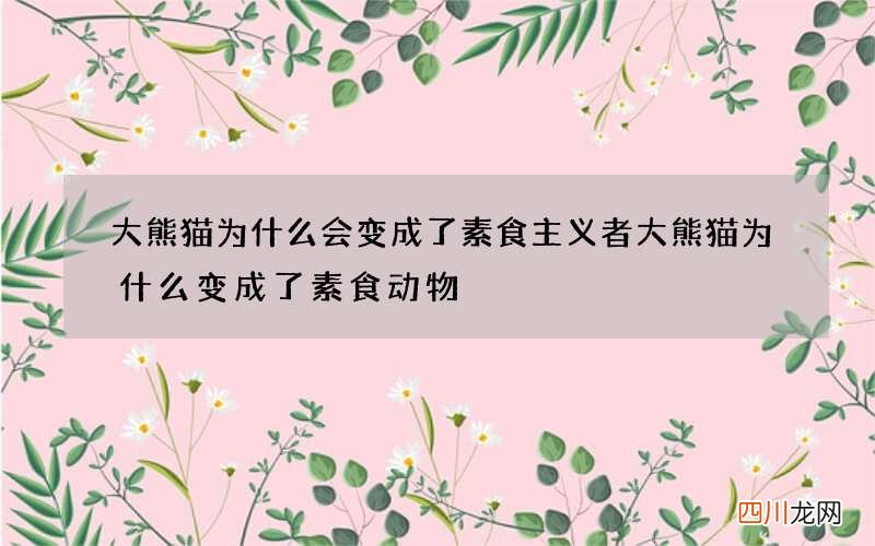大熊猫为什么会变成了素食主义者 大熊猫为什么变成了素食动物