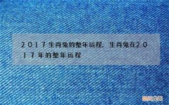2017生肖兔的整年运程, 生肖兔在2017年的整年运程
