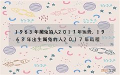 1963年属兔的人2017年运势,1963年出生属兔的人2017年运程
