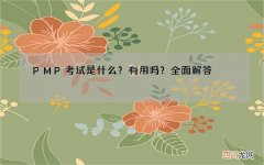 PMP考试是什么？有用吗？全面解答