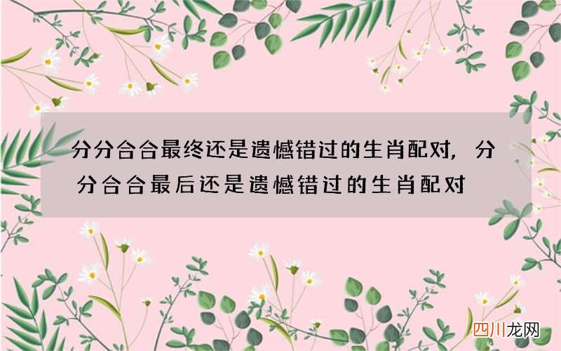 分分合合最终还是遗憾错过的生肖配对,分分合合最后还是遗憾错过的生肖配对
