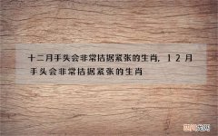 十二月手头会非常拮据紧张的生肖,12月手头会非常拮据紧张的生肖