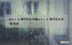 Word编号怎么设置 word编号怎么设置缩进